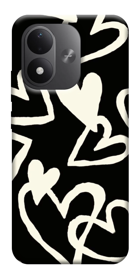 Чехол Black and white hearts для Xiaomi Redmi Note 17