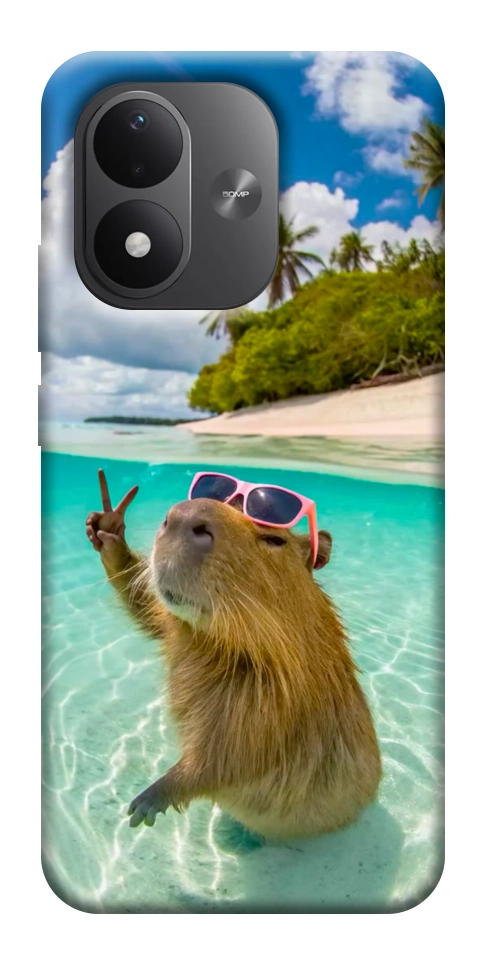 Чехол Сapybara vacation для Xiaomi Redmi Note 17