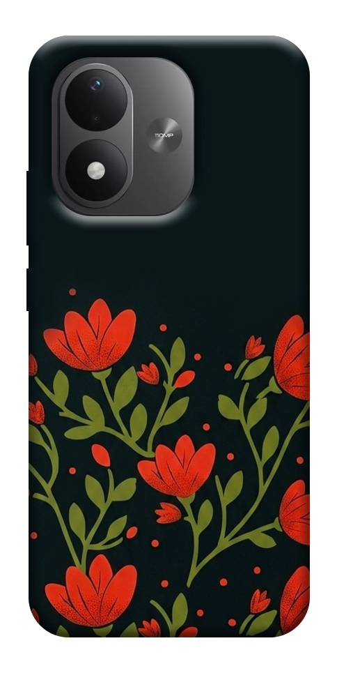 Чохол Червоний цвіт для Xiaomi Redmi Note 17