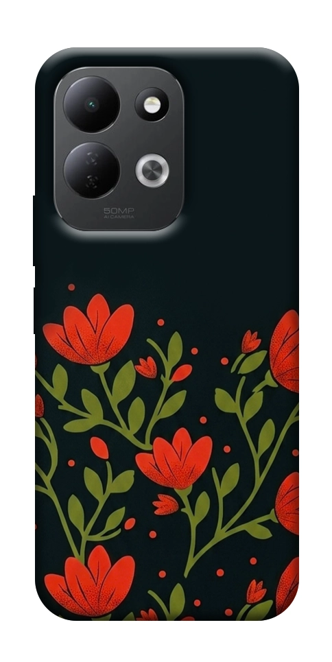 Чохол Червоний цвіт для Xiaomi Redmi 17