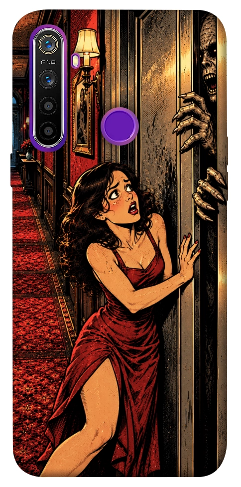 Чохол Scared woman для Realme 5