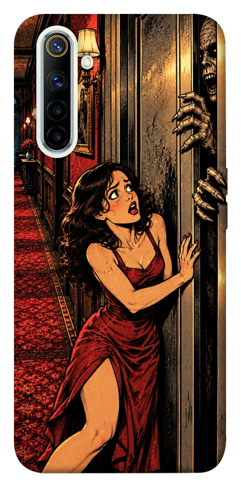 Чохол Scared woman для Realme 6