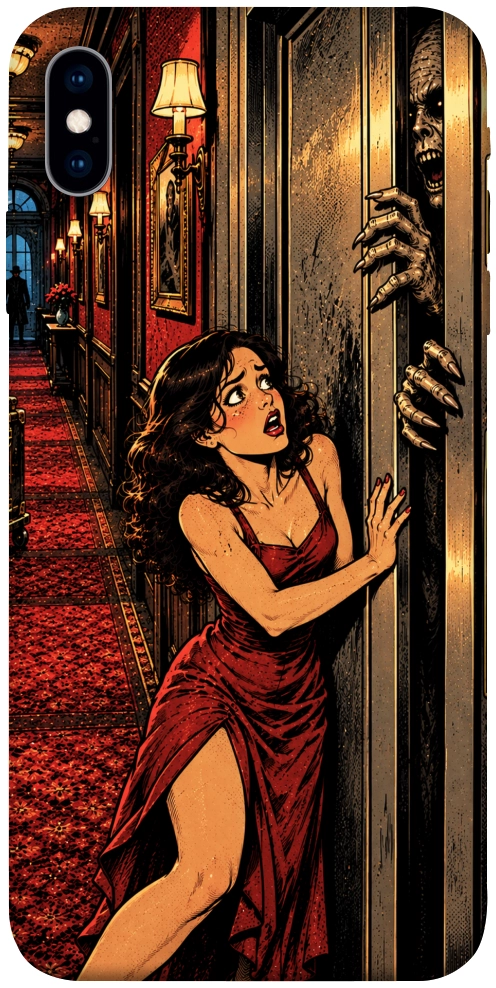 Чехол Scared woman для iPhone XS