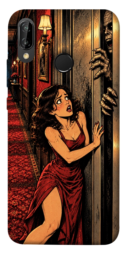 Чохол Scared woman для Huawei P20 Lite