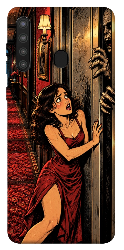 Чехол Scared woman для Galaxy A21