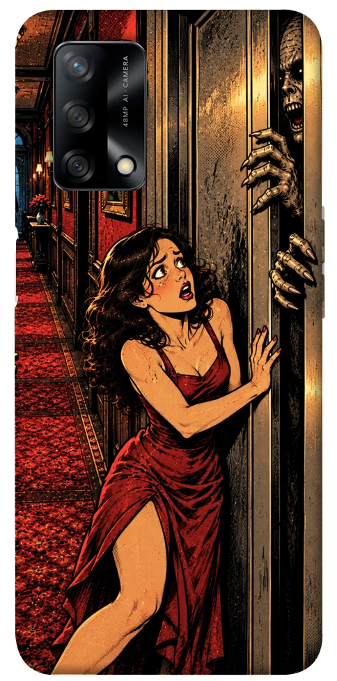 Чехол Scared woman для Oppo A74 4G