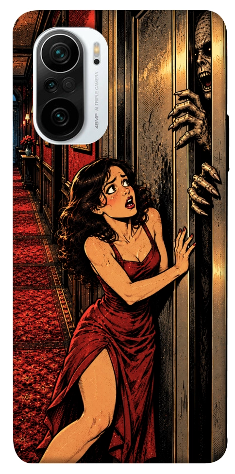 Чехол Scared woman для Xiaomi Redmi K40
