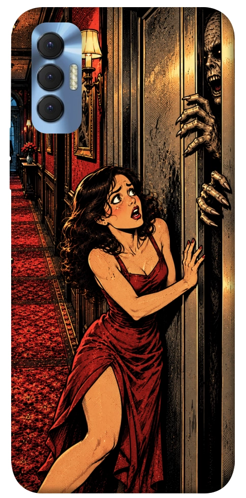 Чехол Scared woman для TECNO Spark 8P