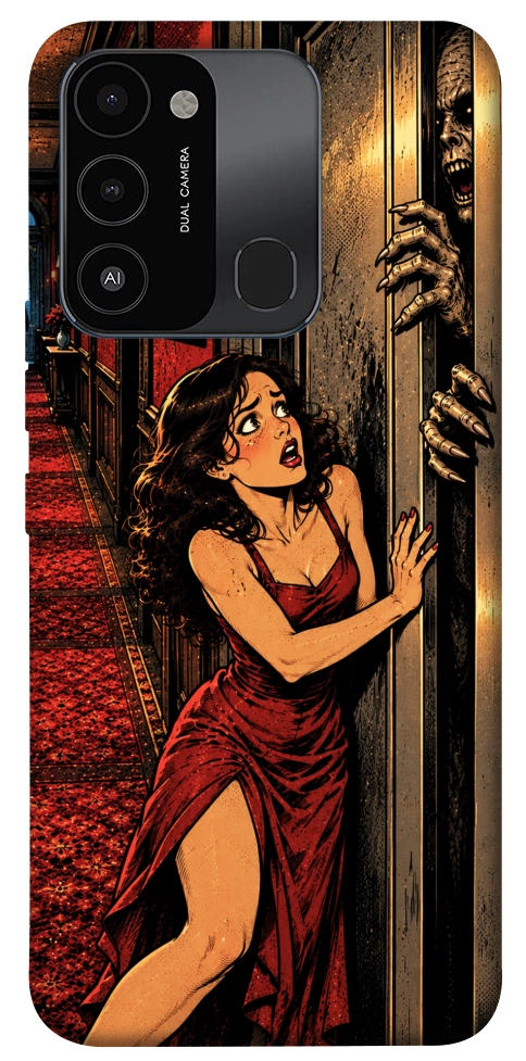 Чохол Scared woman для TECNO Spark 8C