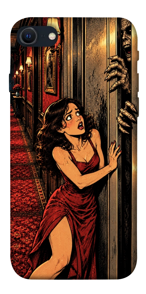 Чехол Scared woman для iPhone SE (2022)