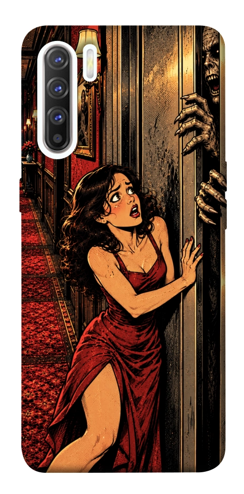Чехол Scared woman для Oppo Reno 3