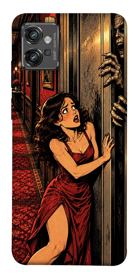 Чехол Scared woman для Motorola Moto G32