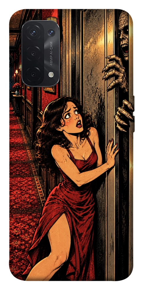 Чохол Scared woman для Oppo A74 5G