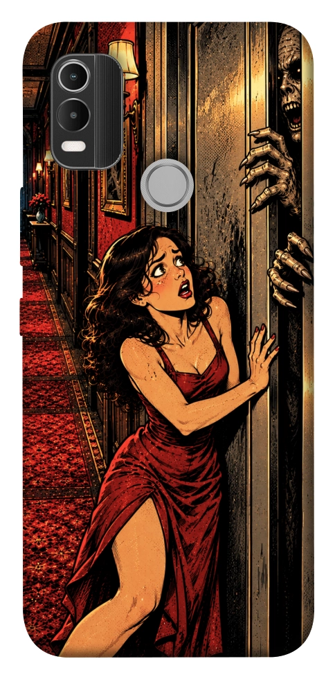 Чехол Scared woman для Nokia C21 Plus