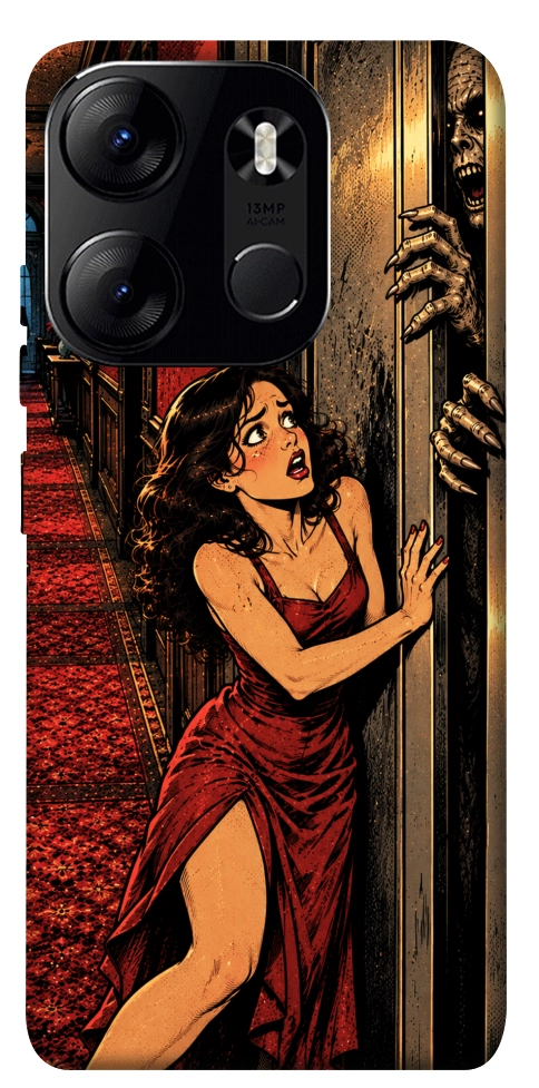 Чохол Scared woman для Tecno Spark Go 2023