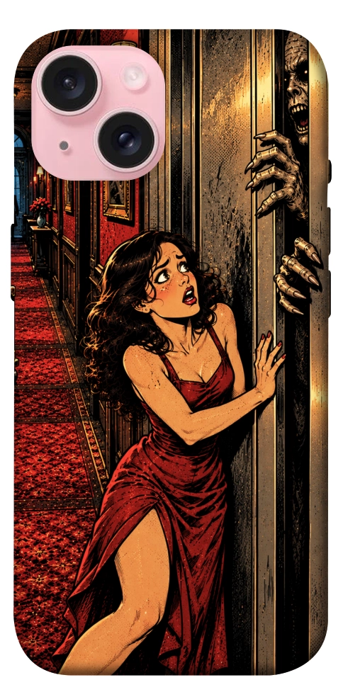 Чохол Scared woman для iPhone 15