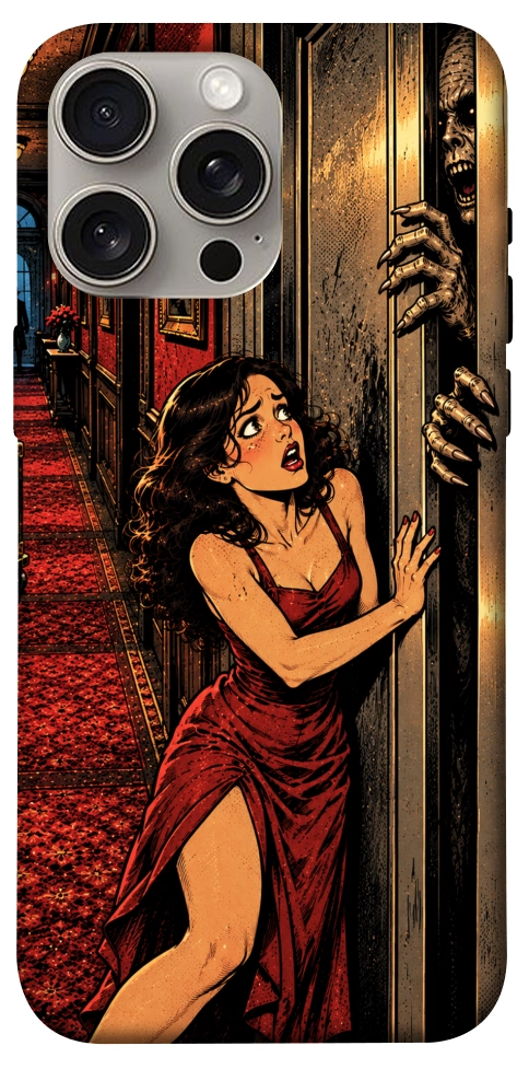 Чехол Scared woman для iPhone 15 Pro Max