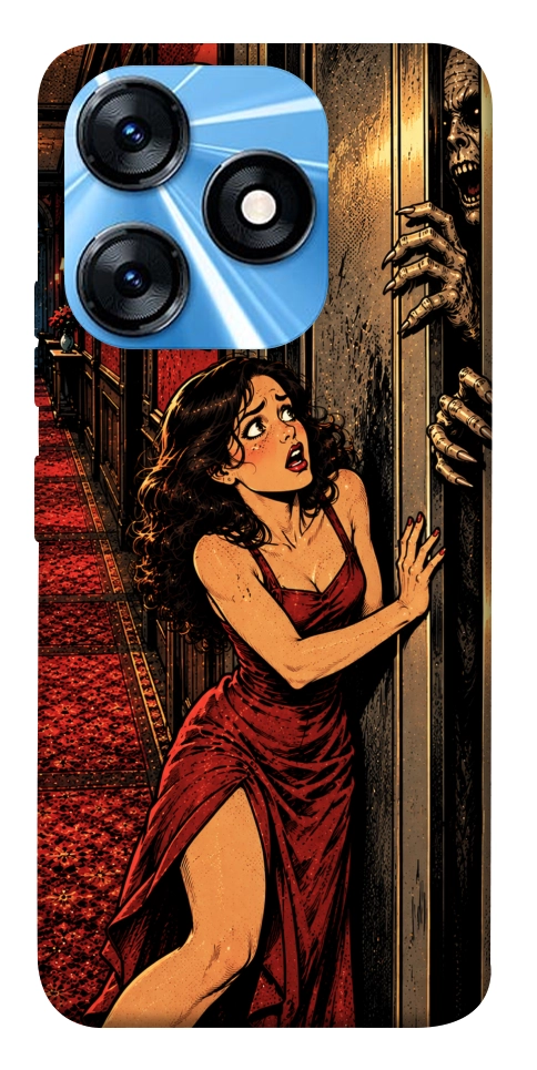 Чехол Scared woman для TECNO Spark 10