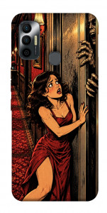 Чехол Scared woman для TECNO Spark 7