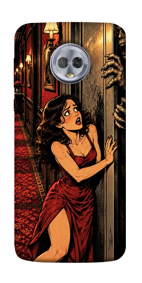 Чохол Scared woman для Motorola Moto G6 Plus