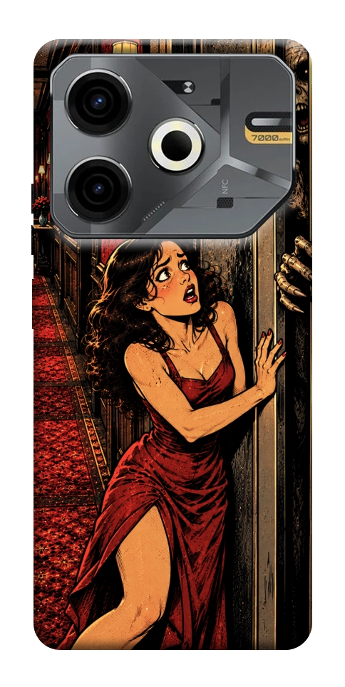 Чехол Scared woman для TECNO Pova 6 Neo (LI6)