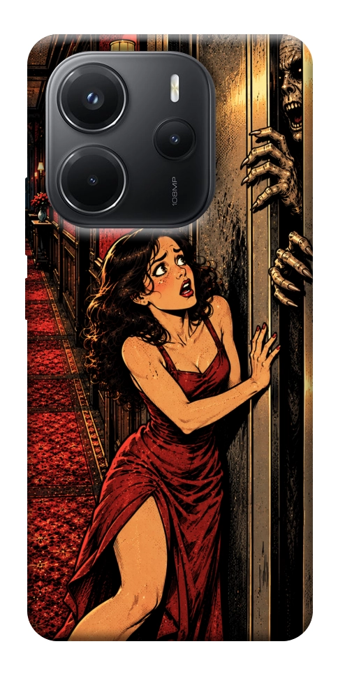 Чехол Scared woman для Xiaomi Redmi Note 14 4G (Europe version)