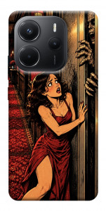 Чехол Scared woman для Xiaomi Redmi Note 14 4G (Europe version)