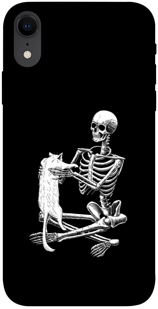 Чехол Skeleton with cat для iPhone XR