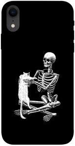 Чехол Skeleton with cat для iPhone XR