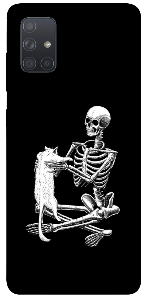 Чехол Skeleton with cat для Galaxy A71 (2020)