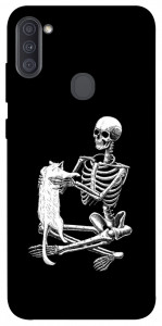 Чохол Skeleton with cat для Galaxy A11 (2020)