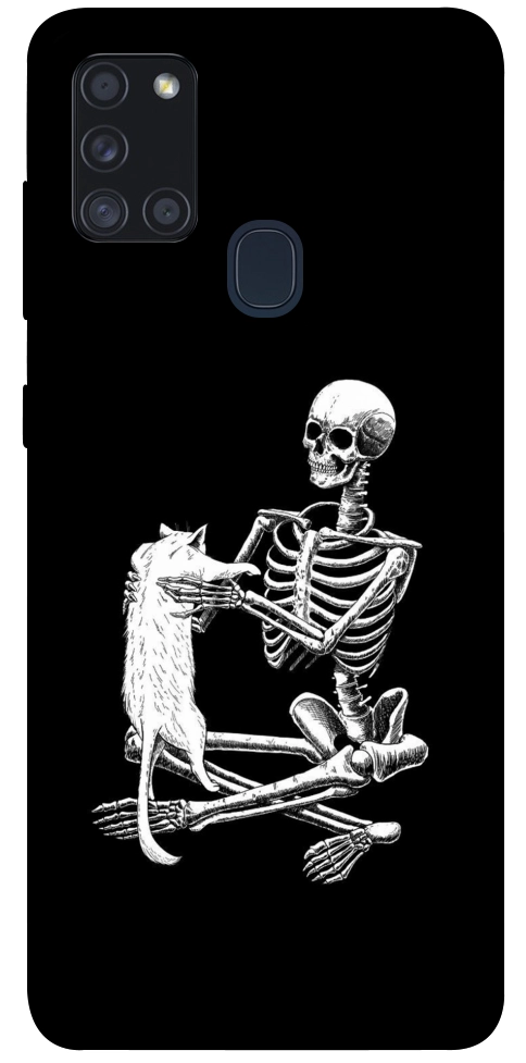 Чехол Skeleton with cat для Galaxy A21s (2020)
