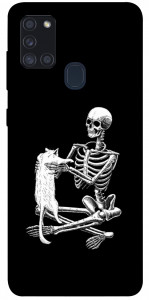 Чехол Skeleton with cat для Galaxy A21s (2020)