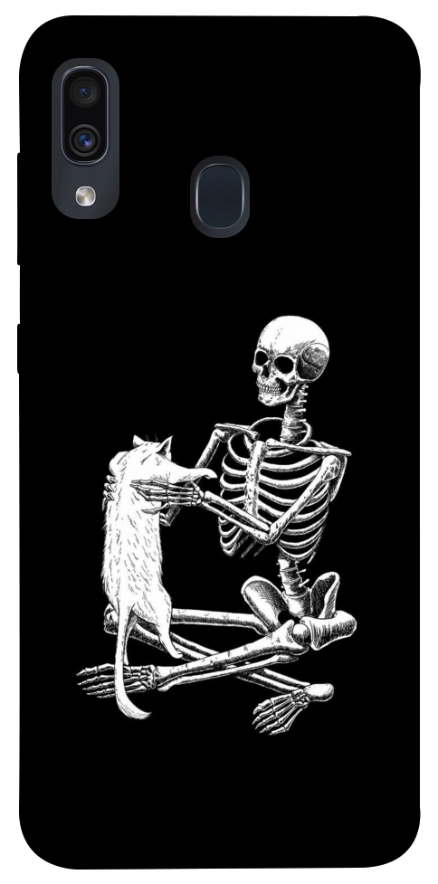 Чохол Skeleton with cat для Galaxy A30 (2019)