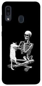 Чохол Skeleton with cat для Samsung Galaxy A20 A205F