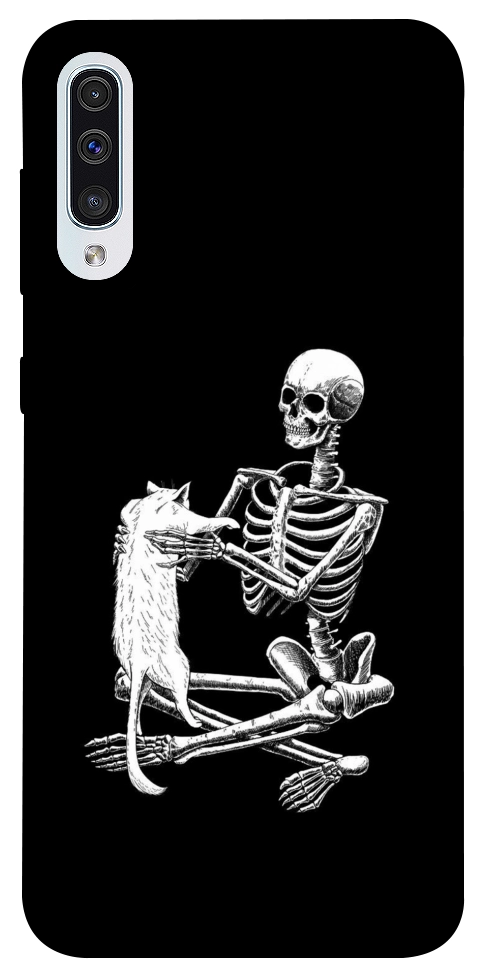 Чохол Skeleton with cat для Galaxy A50 (2019)