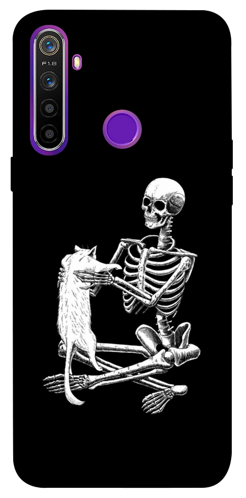 Чохол Skeleton with cat для Realme 5