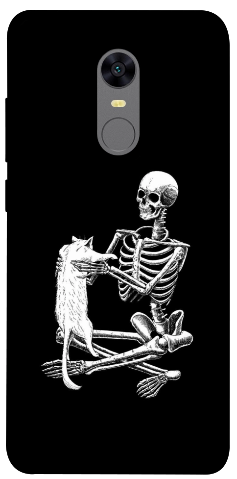 Чехол Skeleton with cat для Xiaomi Redmi Note 5 (Single Camera)