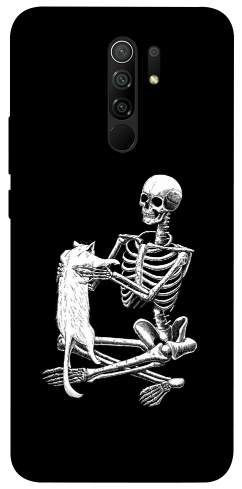 Чехол Skeleton with cat для Xiaomi Redmi 9