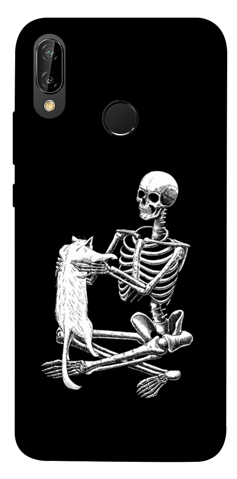 Чохол Skeleton with cat для Huawei P20 Lite