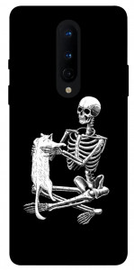 Чохол Skeleton with cat для OnePlus 8