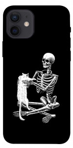 Чохол Skeleton with cat для iPhone 12