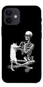 Чохол Skeleton with cat для iPhone 12 mini