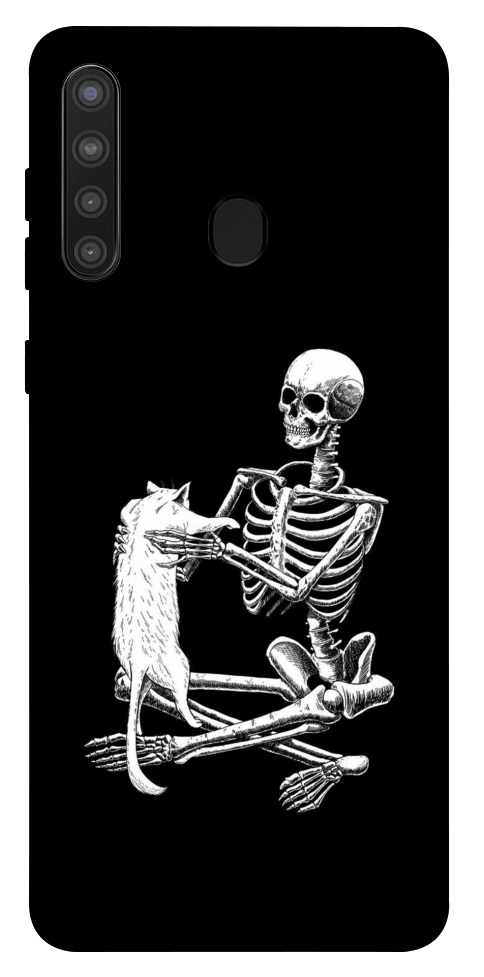 Чехол Skeleton with cat для Galaxy A21