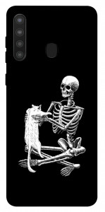 Чехол Skeleton with cat для Galaxy A21