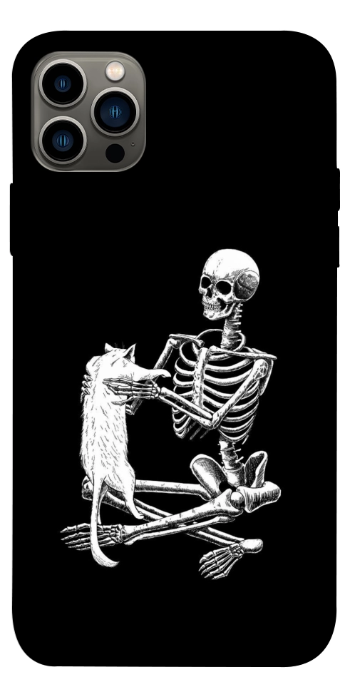 Чохол Skeleton with cat для iPhone 12 Pro