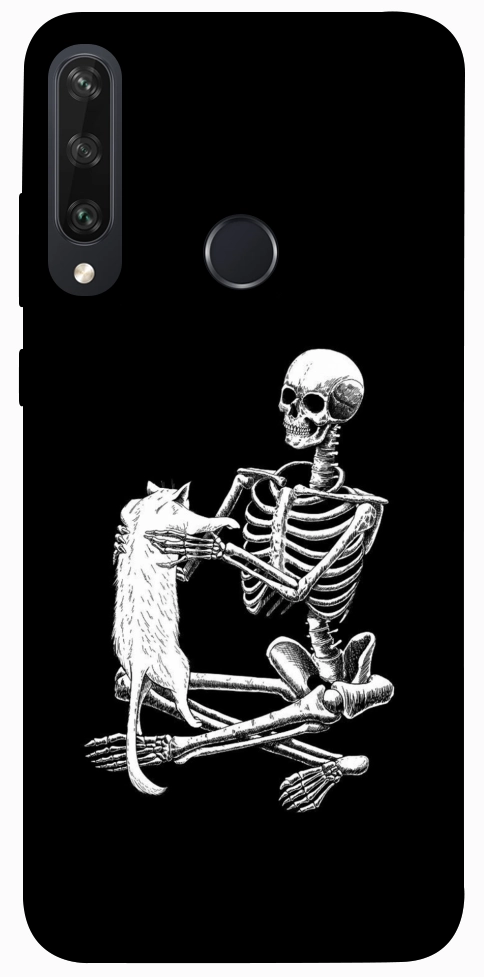 Чохол Skeleton with cat для Huawei Y6p