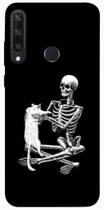 Чохол Skeleton with cat для Huawei Y6p