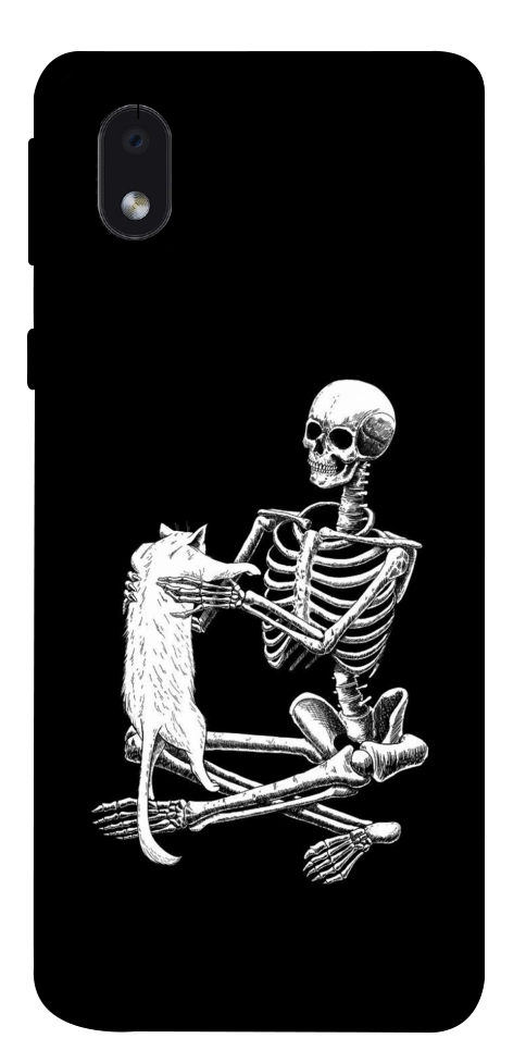 Чохол Skeleton with cat для Galaxy M01 Core