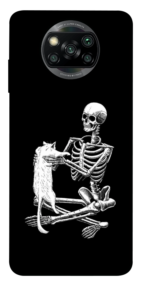 Чохол Skeleton with cat для Xiaomi Poco X3 NFC